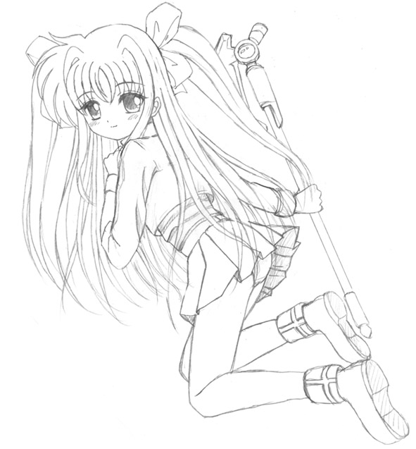 fate testarossa and bardiche (lyrical nanoha and 2 more) drawn by flipper