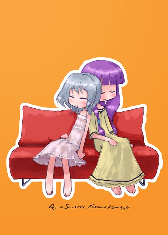 remilia scarlet and patchouli knowledge (touhou) drawn by tao_(kadoya)
