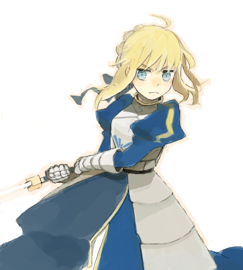 artoria pendragon and saber (fate and 1 more) drawn by okome_(amehare)