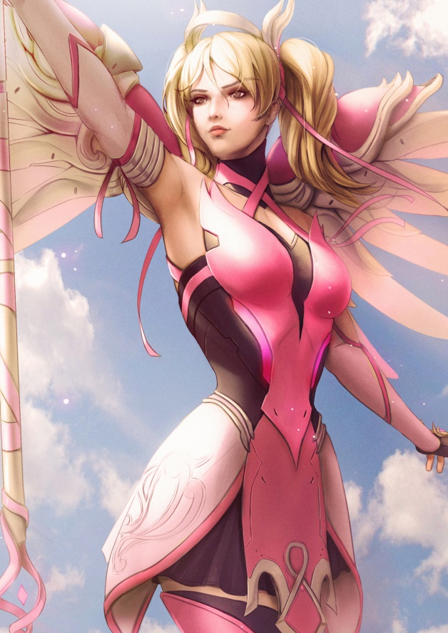 mercy and pink mercy (overwatch and 1 more) drawn by vincent_andrada