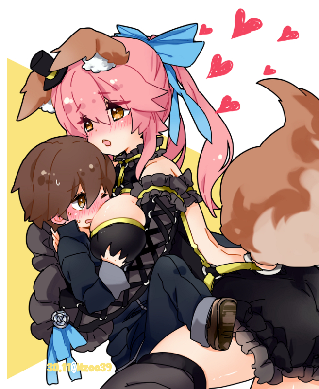 tamamo, tamamo no mae, and kishinami hakuno (fate and 2 more) drawn by osakana_(rrg0123)