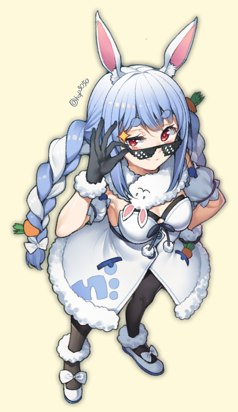 usada pekora and don-chan (hololive) drawn by hop3