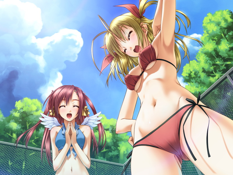 sakurakaze urara and asanagi konatsu (kokoyori haruka -surrounded sea in the world-) drawn by minase_lin and murakami_suigun