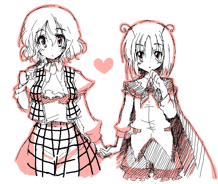 kazami yuuka and wriggle nightbug (touhou) drawn by hirase_yuu