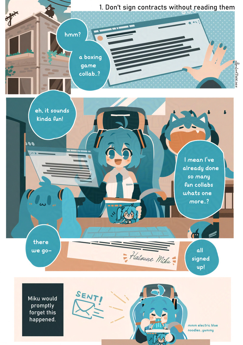 hatsune miku (vocaloid and 2 more) drawn by projecttiger