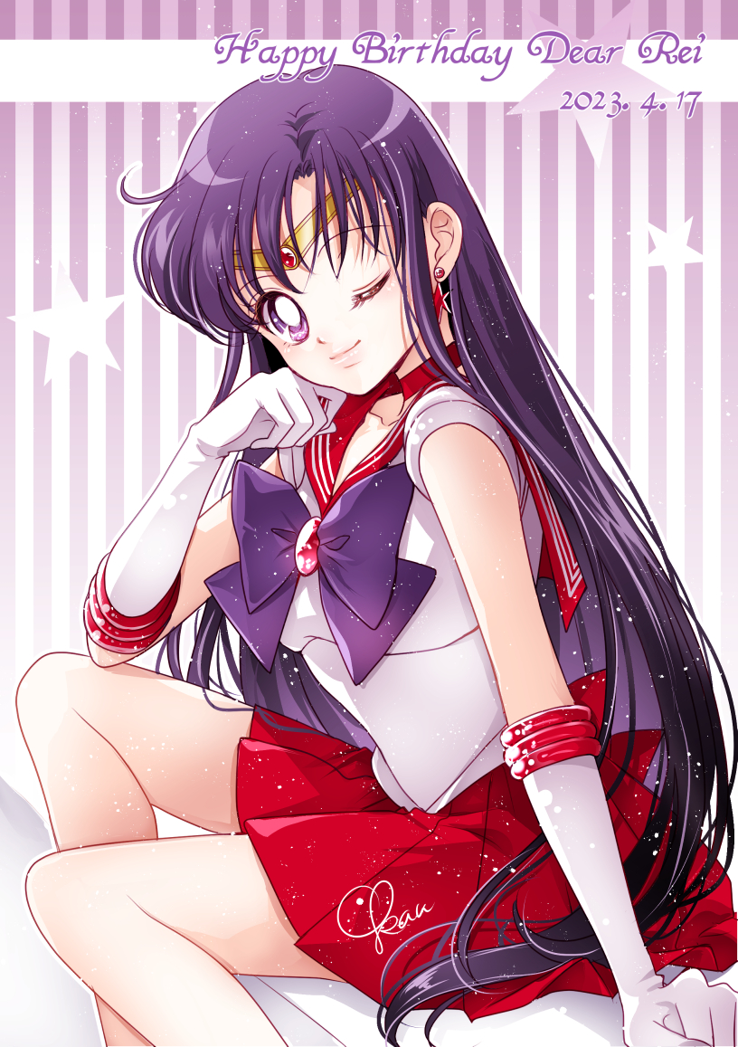 hino rei and sailor mars (bishoujo senshi sailor moon) drawn by sarashina_kau