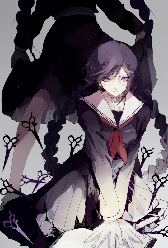 fukawa toko and genocider shou (danganronpa and 1 more) drawn by cookon