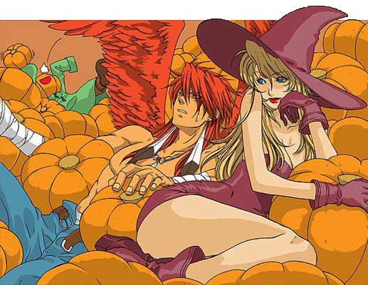 deneb rove, canopus wolph, and pumpkinhead (ogre battle) drawn by munetaka
