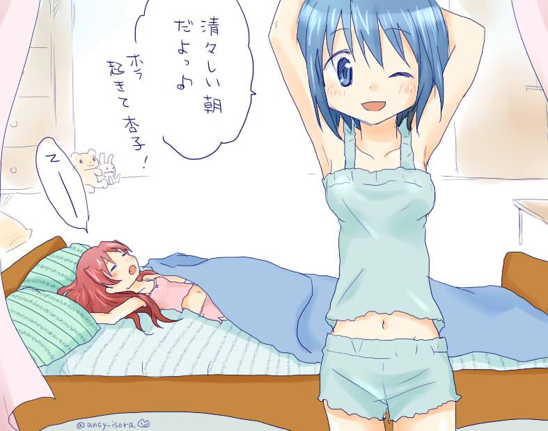 miki sayaka and sakura kyoko (mahou shoujo madoka magica) drawn by isora