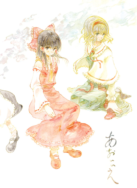 hakurei reimu, kirisame marisa, and alice margatroid (touhou) drawn by fujita_yuuya