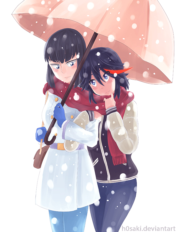 matoi ryuuko and kiryuuin satsuki (kill la kill) drawn by h0saki