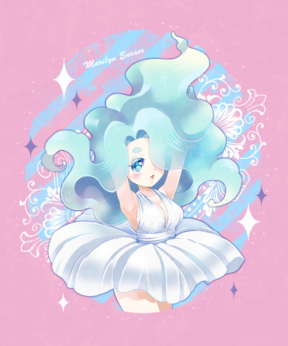marilyn monroe and enraenra (youkai watch and 1 more) drawn by fuyuse_reka