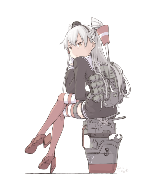 amatsukaze and rensouhou-kun (kantai collection) drawn by kawashina_(momen_silicon)