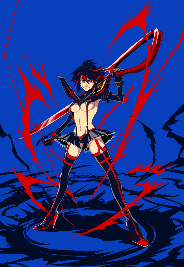 matoi ryuuko and senketsu (kill la kill) drawn by polynosic