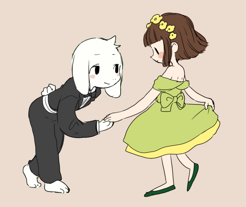 chara and asriel dreemurr (undertale) drawn by ikuta_semi