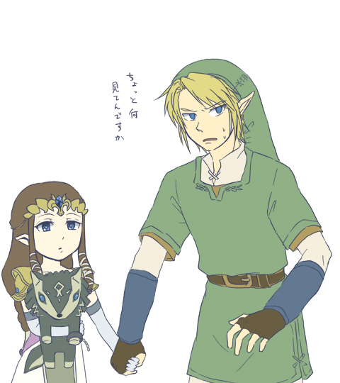 link, princess zelda, and wolf link (the legend of zelda and 1 more) drawn by saiba_(henrietta)