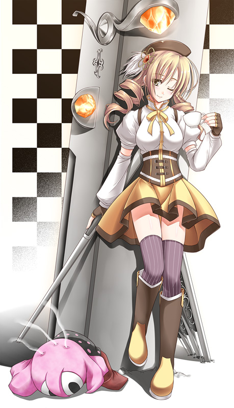 tomoe mami and charlotte (mahou shoujo madoka magica) drawn by yonekura_kihiro