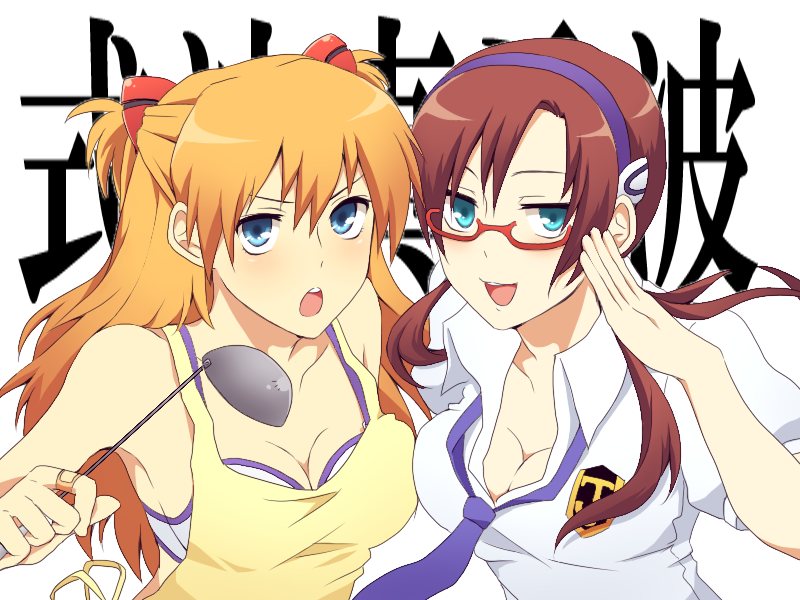 souryuu asuka langley and makinami mari illustrious (neon genesis evangelion and 2 more) drawn by shivue