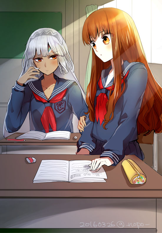 kishinami hakuno and altera (fate and 3 more) drawn by nopo_(patter)