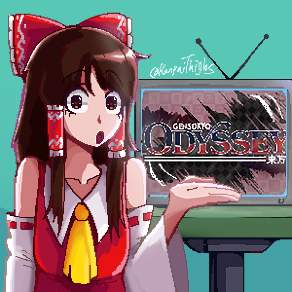 hakurei reimu (touhou and 1 more) drawn by kanpaithighs