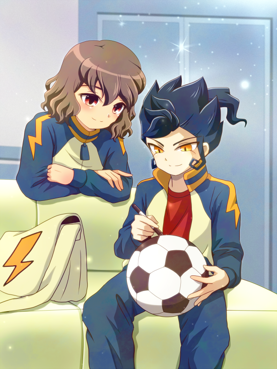 shindou takuto and tsurugi kyousuke (inazuma eleven and 1 more) drawn by shiramomo