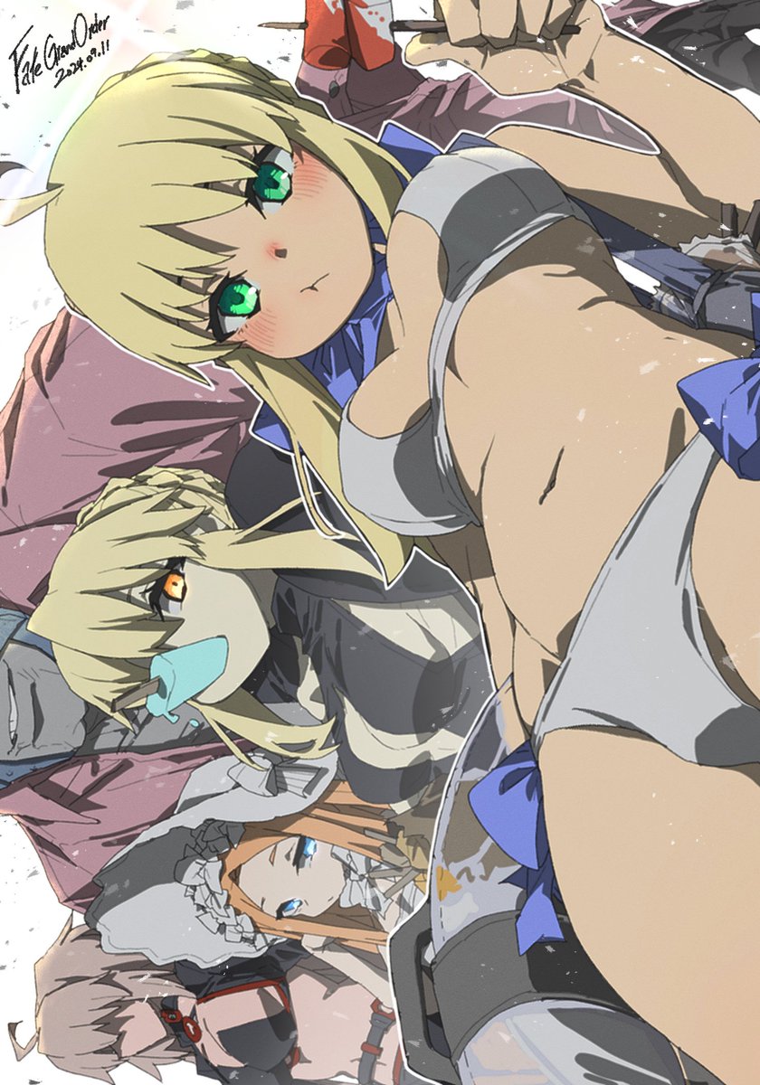 artoria pendragon, saber, jeanne d'arc alter, abigail williams, saber alter, and 1 more (fate and 1 more) drawn by takoongyi