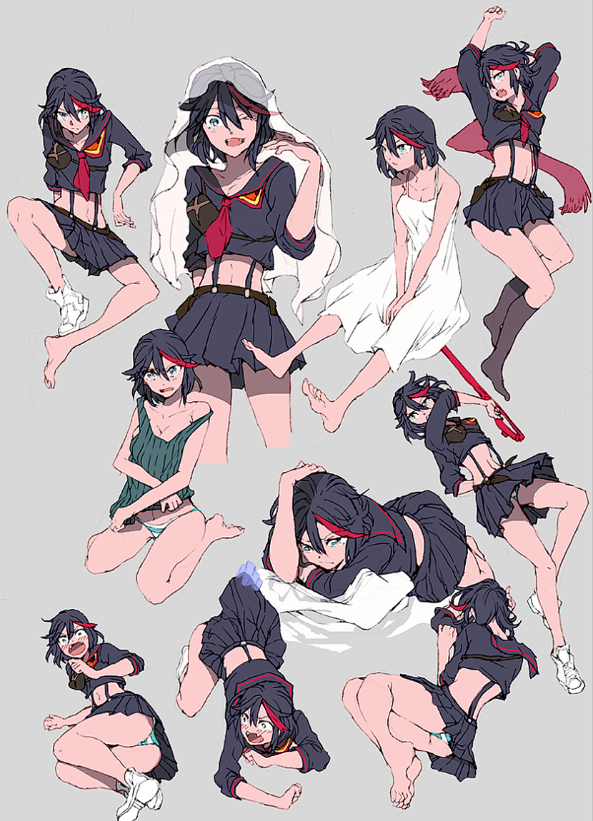 matoi ryuuko and senketsu (kill la kill) drawn by hatutaro