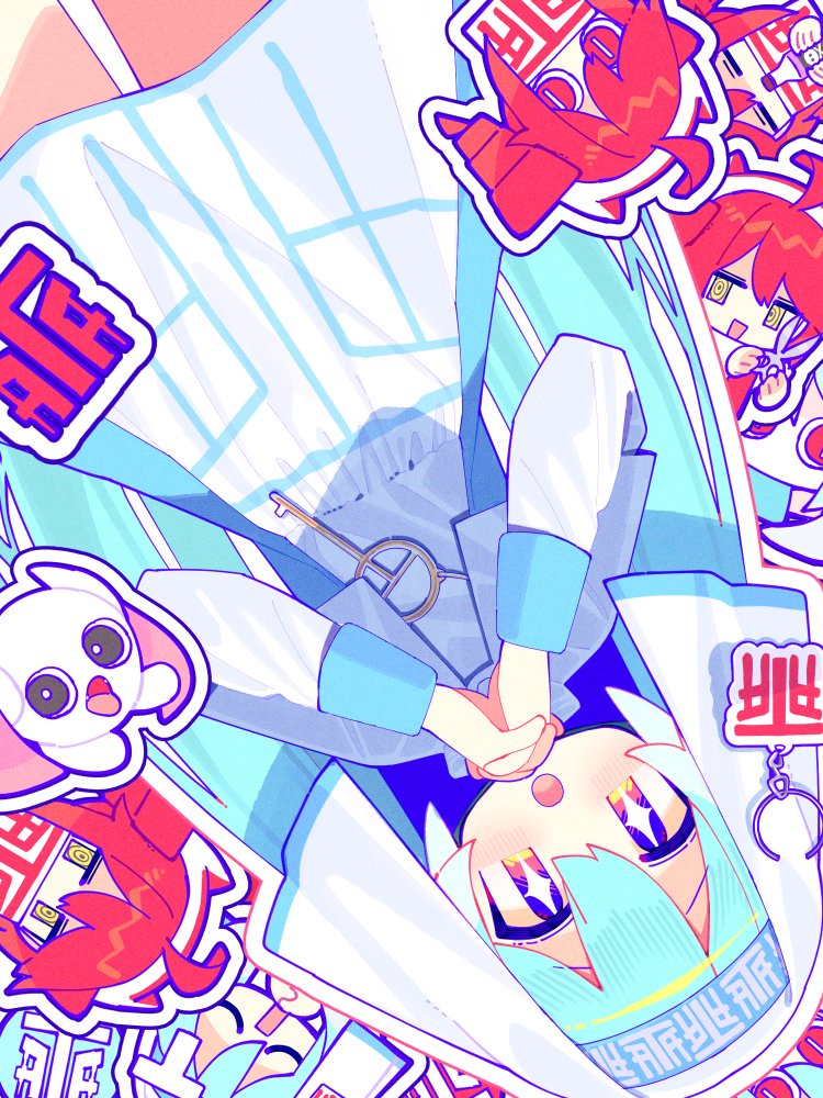 hatsune miku, kasane teto, and doushite-chan (vocaloid and 3 more) drawn by aoi_tsuyu