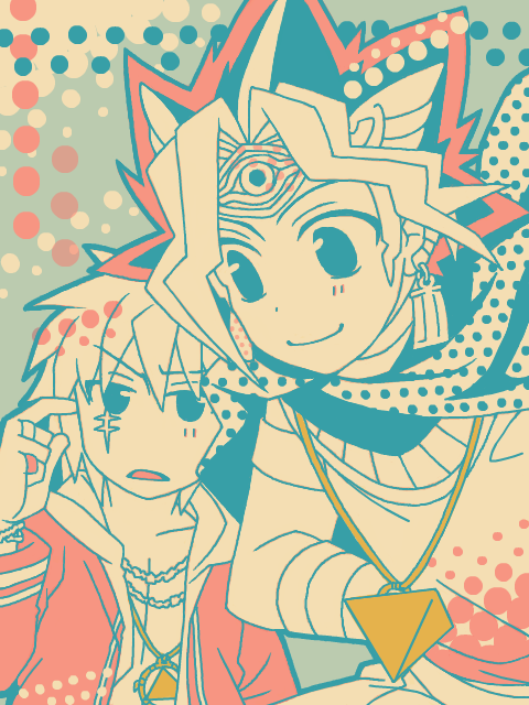 atem and touzokuou bakura (yu-gi-oh! and 1 more) drawn by nazumi_(saco)