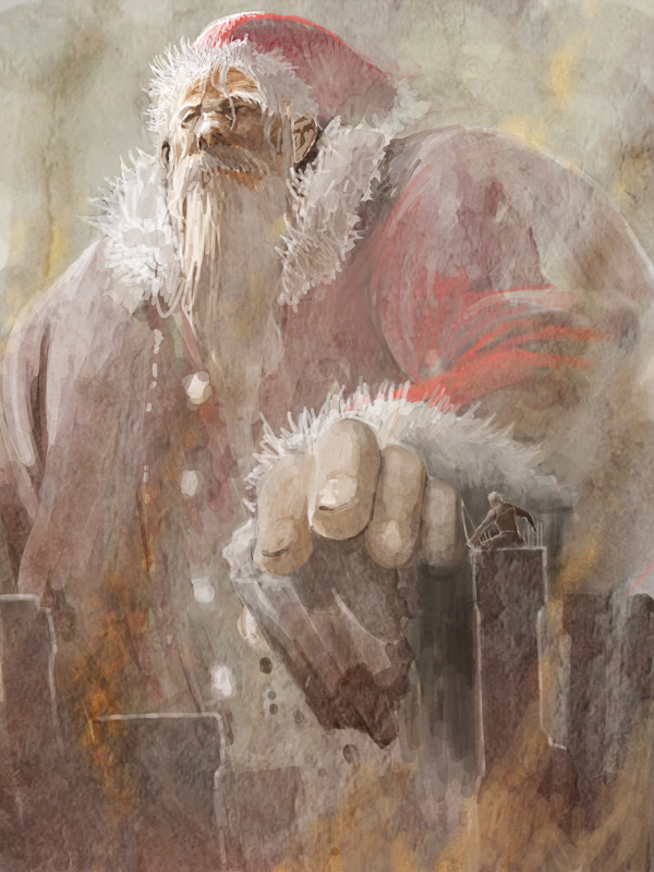 santa claus and titan (shingeki no kyojin) drawn by yashiro50