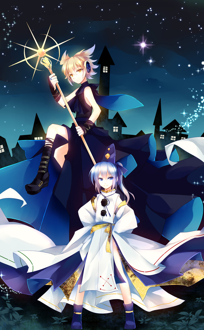 toyosatomimi no miko and mononobe no futo (touhou) drawn by yetworldview_kaze