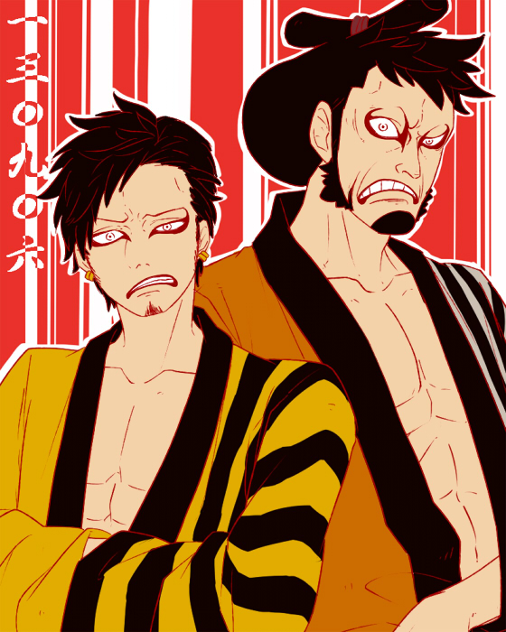 trafalgar law and kinemon (one piece) drawn by tamaki26j