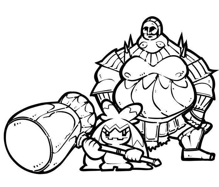 tinkaton and executioner smough (pokemon and 2 more) drawn by name_omoitukan2