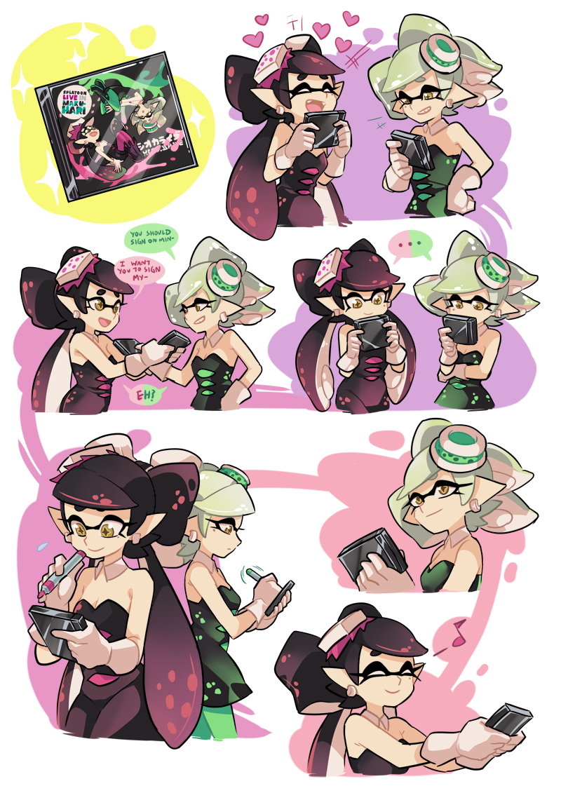 callie and marie (splatoon and 1 more) drawn by gomipomi