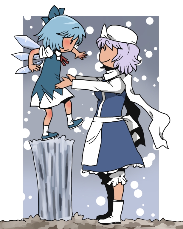 cirno and letty whiterock (touhou) drawn by onikobe_rin