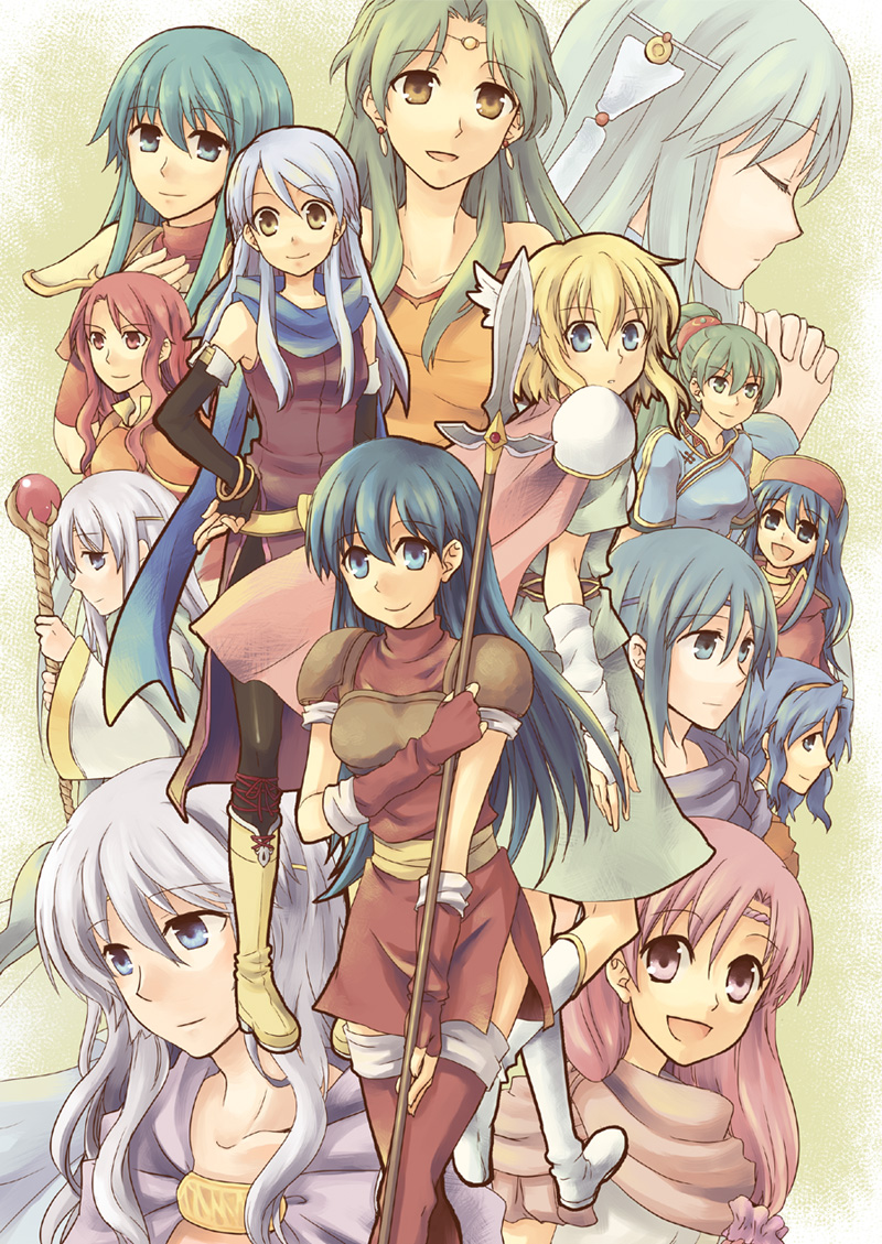 lyn, micaiah, eirika, julia, celica, and 10 more (fire emblem and 12 more) drawn by serina_ranshi