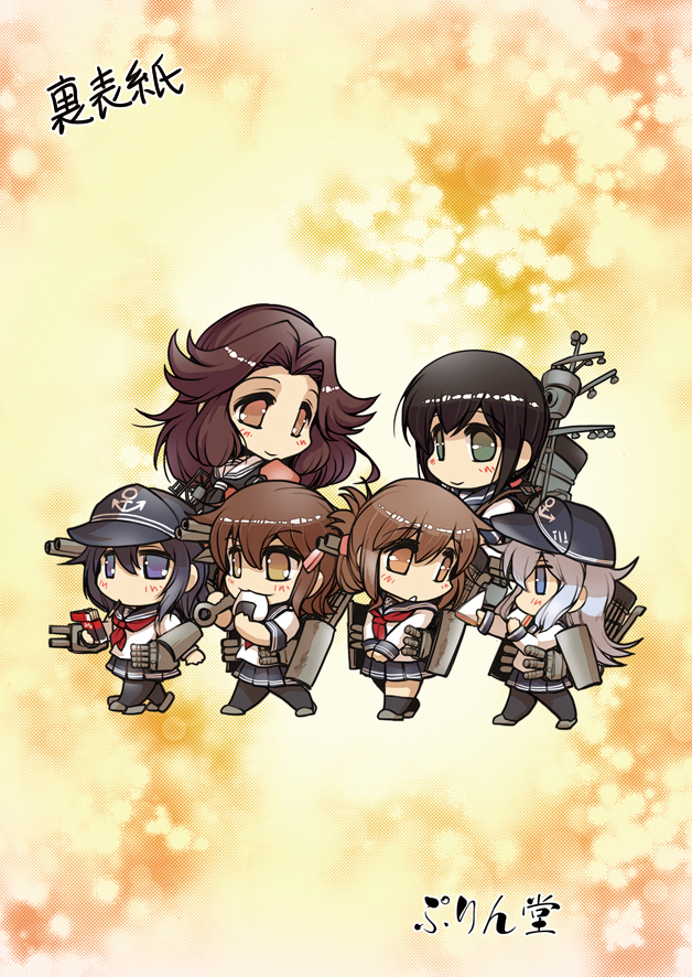 hibiki, inazuma, fubuki, ikazuchi, akatsuki, and 1 more (kantai collection) drawn by hisahiko