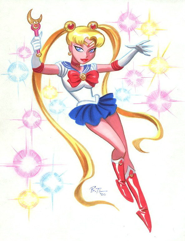 tsukino usagi and sailor moon (bishoujo senshi sailor moon) drawn by bruce_timm