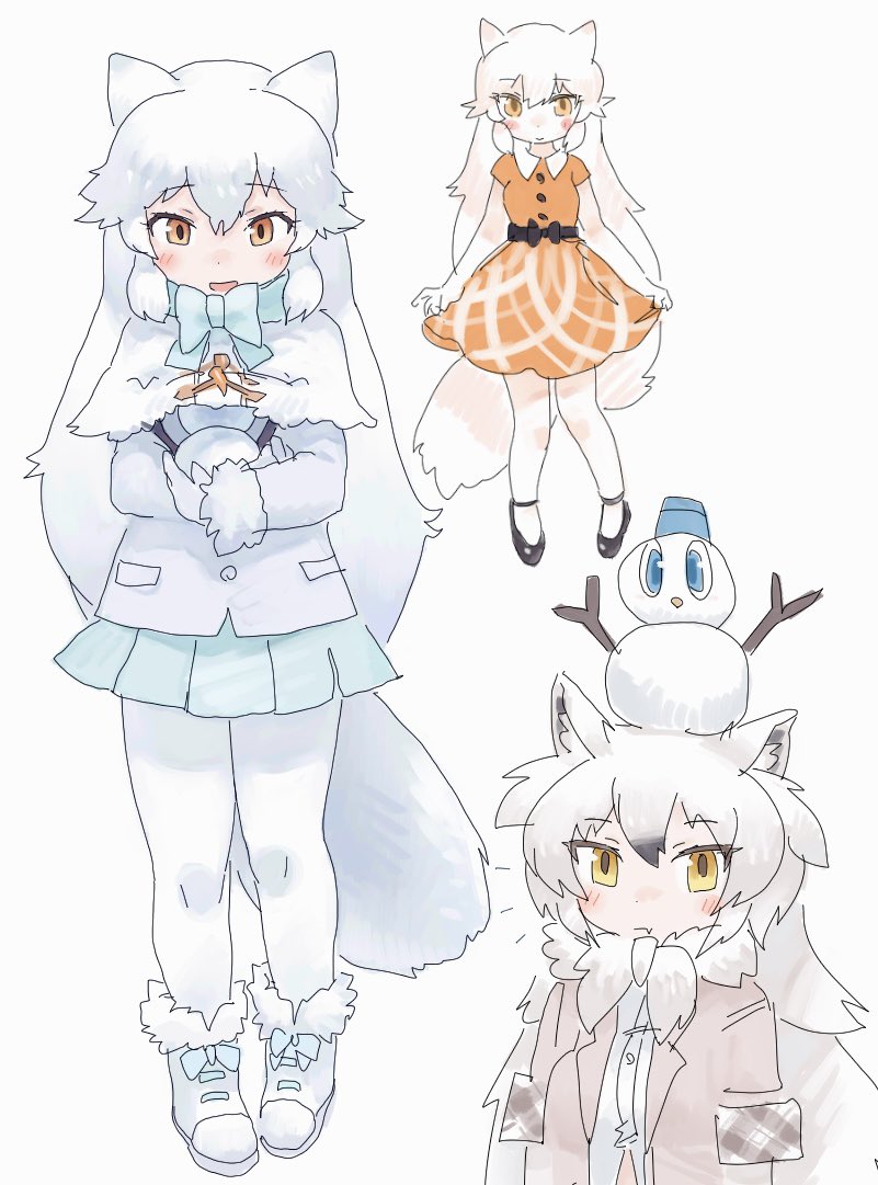 arctic fox (kemono friends and 1 more) drawn by mitsuamischeme