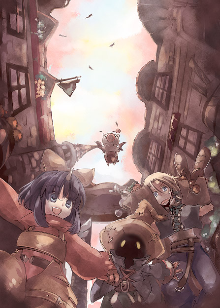 moogle, zidane tribal, vivi ornitier, and eiko carol (final fantasy and 1 more) drawn by hizuki_(hidu_aki)