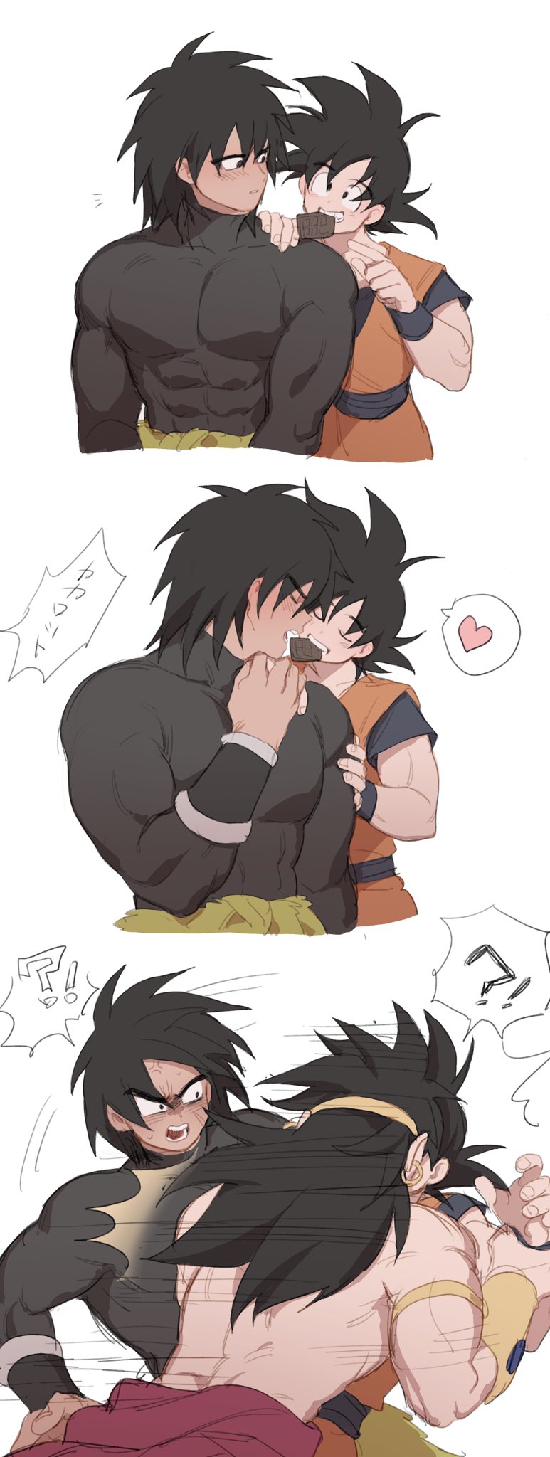 son goku and broly (dragon ball and 3 more) drawn by fuka_(kirrier)