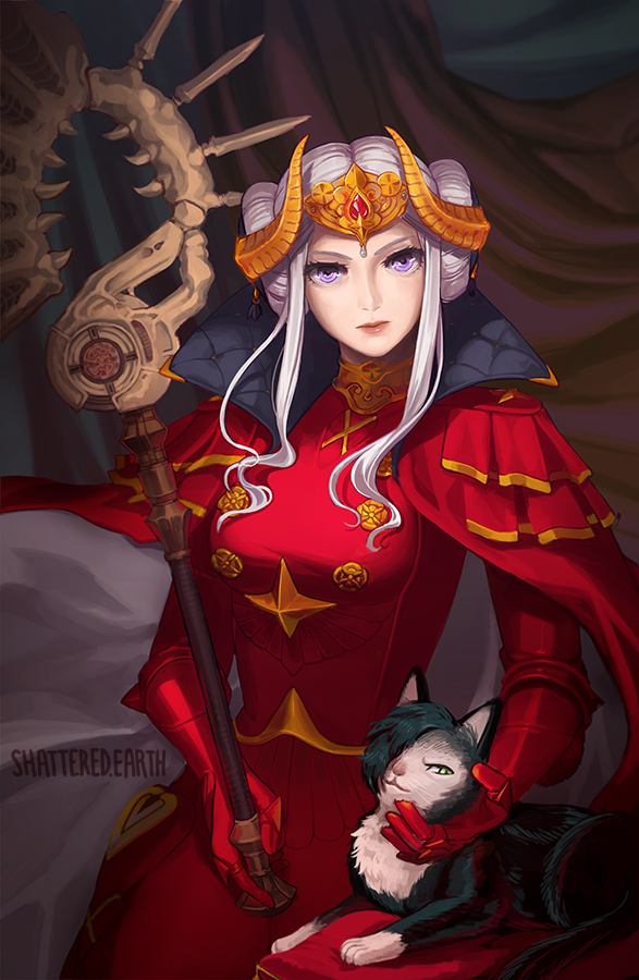 edelgard von hresvelg and hubert von vestra (fire emblem and 1 more) drawn by shattered_earth