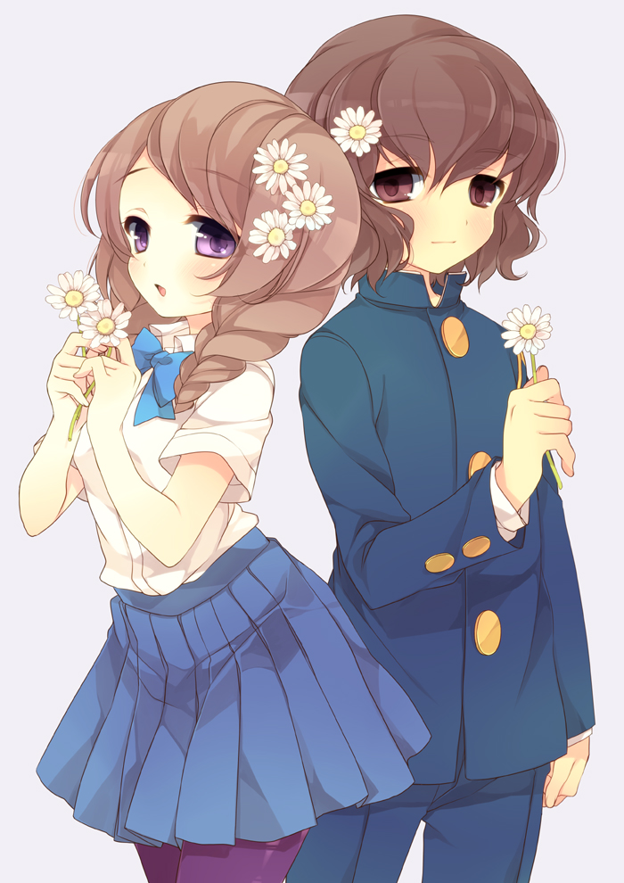 shindou takuto and yamana akane (inazuma eleven and 1 more) drawn by moriyama_shijimi