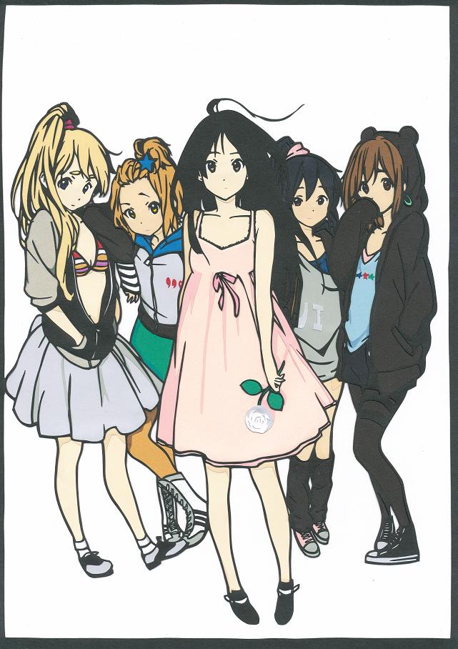 akiyama mio, nakano azusa, hirasawa yui, tainaka ritsu, and kotobuki tsumugi (k-on! and 1 more) drawn by pikku