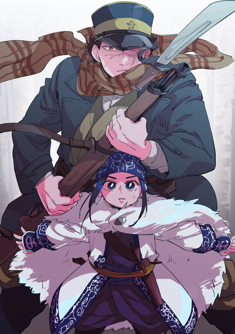 sugimoto saichi and asirpa (golden kamuy) drawn by maddy