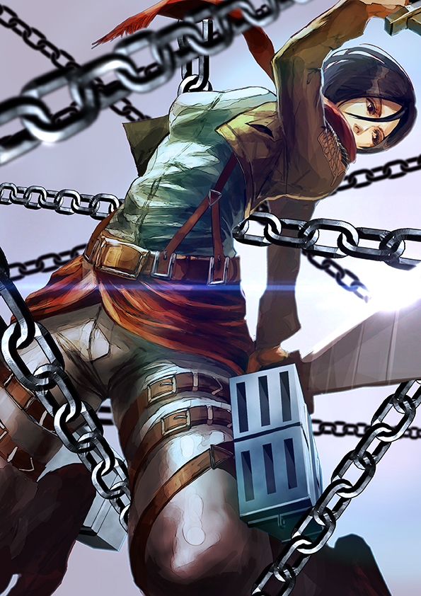 mikasa ackerman (shingeki no kyojin) drawn by kura_(yurikan1215)