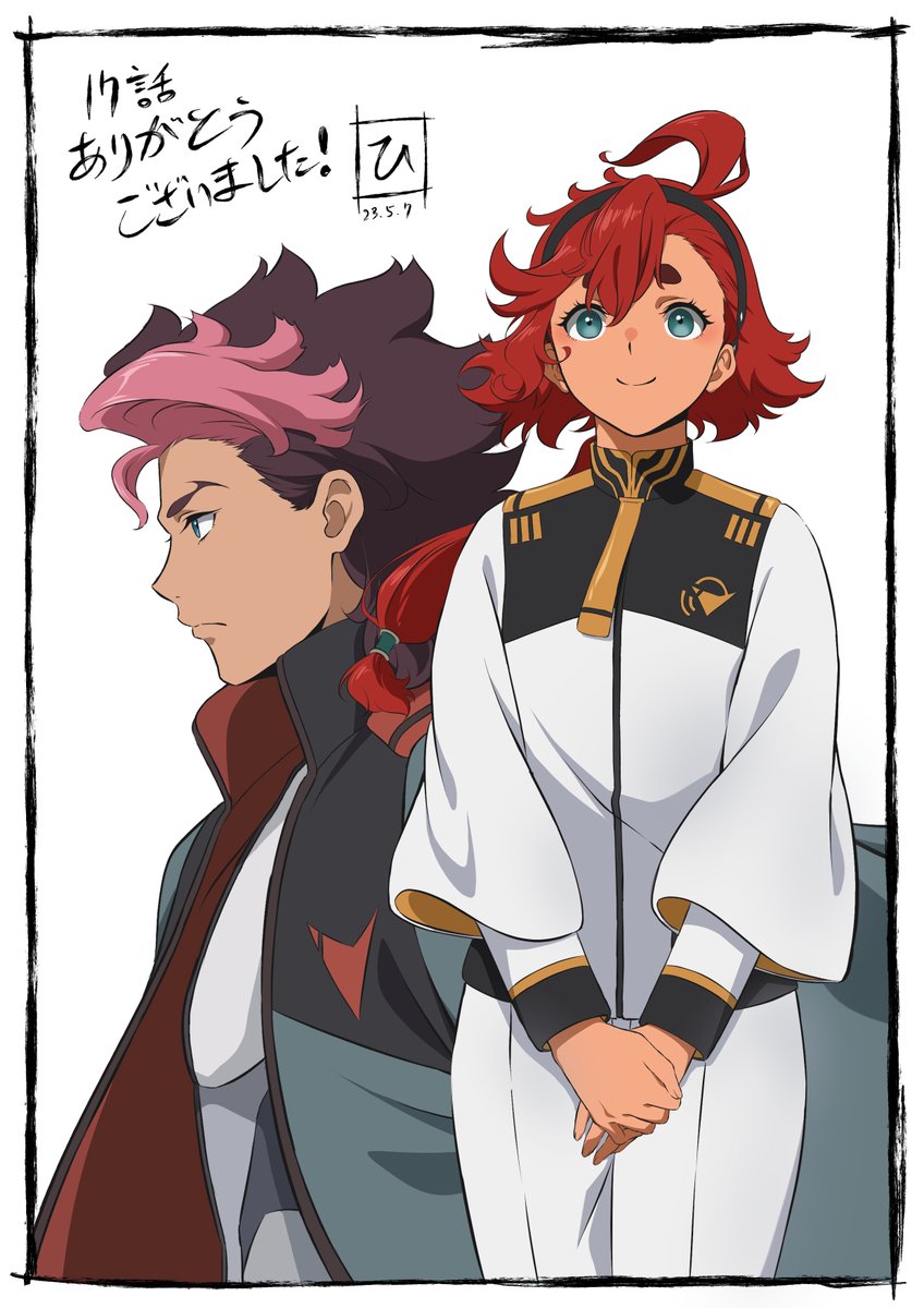 suletta mercury and guel jeturk (gundam and 1 more) drawn by hiroki_(vvkagerouvvr2)