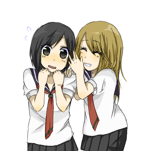 oohashi akiko and kumakura mariko (girl friends) drawn by sayuka
