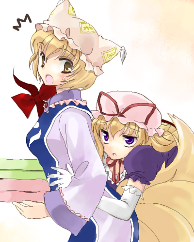 yakumo yukari and yakumo ran (touhou) drawn by coco_(artist)