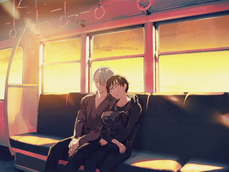 katsuki yuuri and viktor nikiforov (yuri!!! on ice) drawn by kuroemon